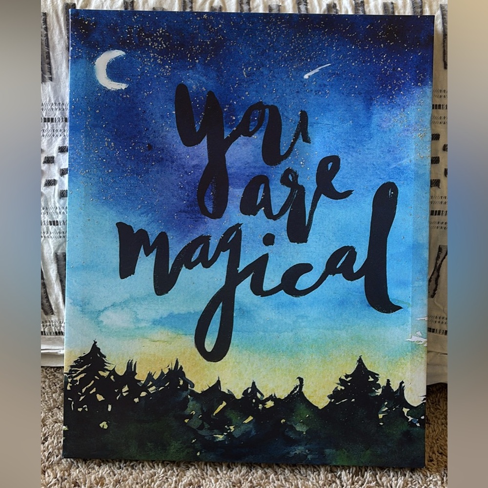 You Are Magical Wall Art - Blue and Black